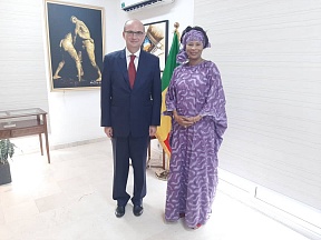 Working meeting between the Ambassador Extraordinary and Plenipotentiary of the Russian Federation H.E. Dmitry Kurakov and the Minister of Foreign Affairs and Senegalese Abroad H.E. AïssataTall Sall